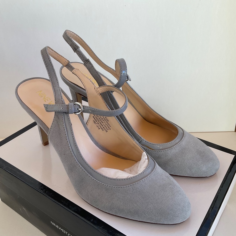 SALE ‼️NINE WEST WOMENS HEDONNA CLASSIC SLING BACK HEELS  PUMPS DRESS OFFICE 8.5 - Picture 6 of 9